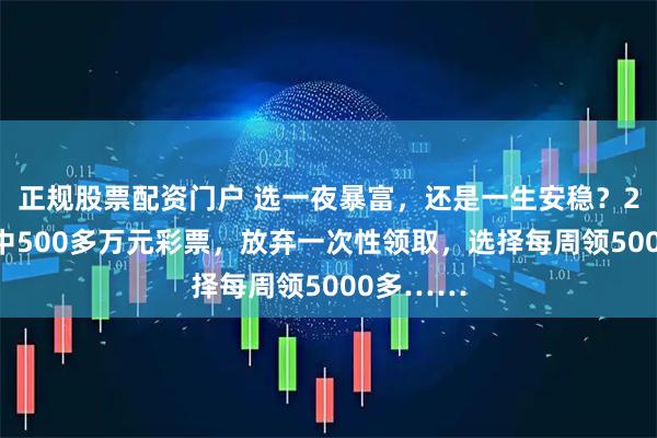 正规股票配资门户 选一夜暴富，还是一生安稳？20岁女孩中500多万元彩票，放弃一次性领取，选择每周领5000多……